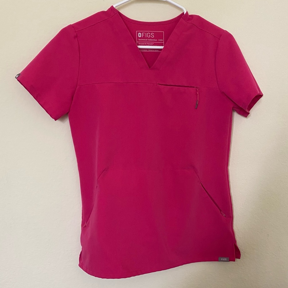 Figs Shocking Pink remix top
